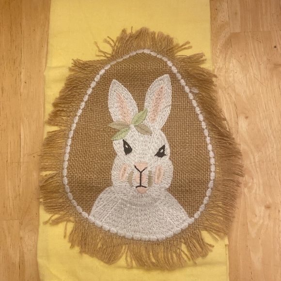 Pier 1 Easter tea towel or kitchen towel with bunny Towel is cotton NWT See pics - Picture 2 of 5